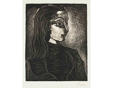 Femme au chignon - Jacqueline de   portrait à droite - Picasso, Pablo 